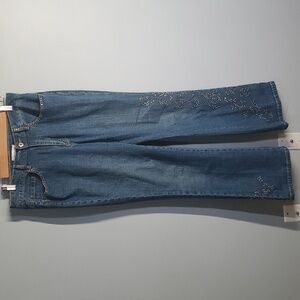 Coldwater Creek jeans women's size 8 blue embellished embellished metal circles